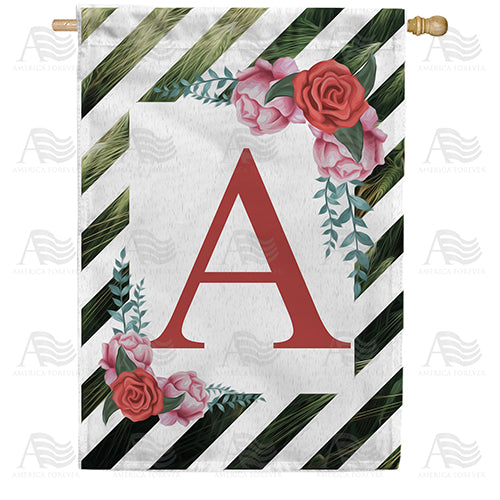 White Lattice Monogram House Flag