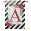 White Lattice Monogram House Flag