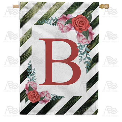 White Lattice Monogram House Flag