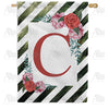 White Lattice Monogram House Flag