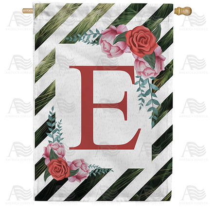 White Lattice Monogram House Flag