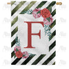 White Lattice Monogram House Flag