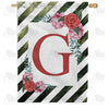 White Lattice Monogram House Flag