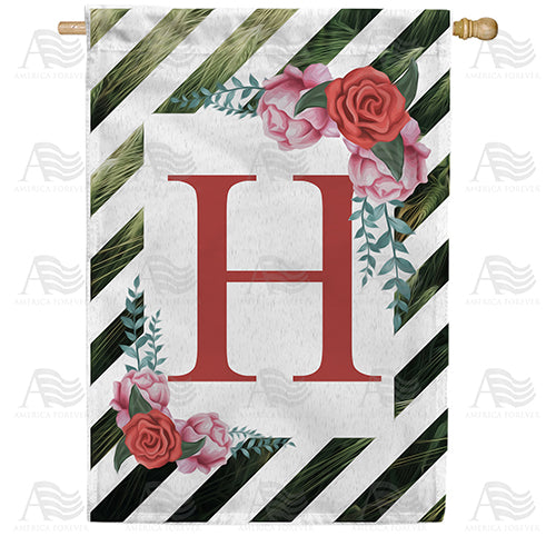 White Lattice Monogram House Flag