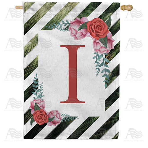 White Lattice Monogram House Flag