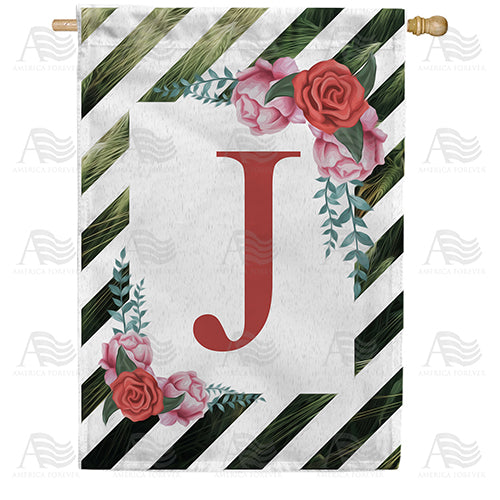 White Lattice Monogram House Flag