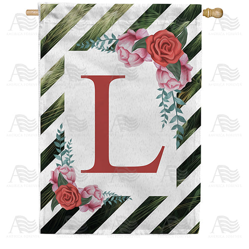 White Lattice Monogram House Flag