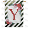 White Lattice Monogram House Flag