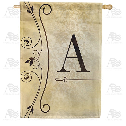 Fancy Scroll Monogram House Flag