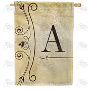 Fancy Scroll Monogram House Flag