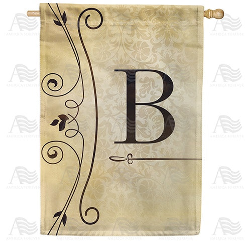 Fancy Scroll Monogram House Flag