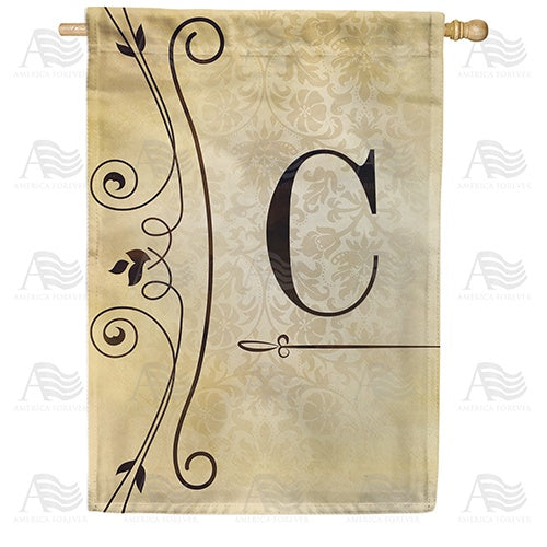 Fancy Scroll Monogram House Flag