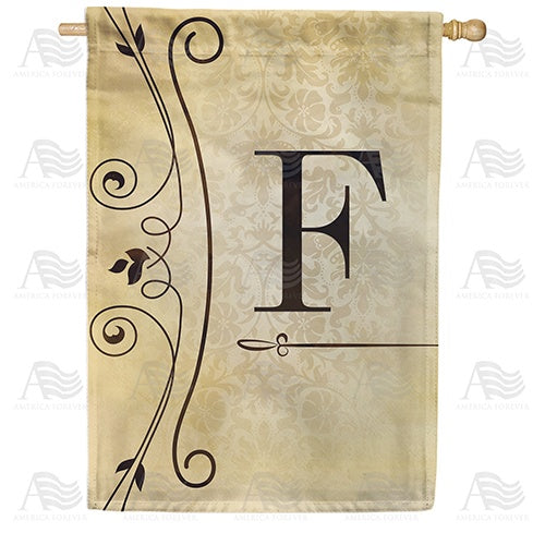 Fancy Scroll Monogram House Flag