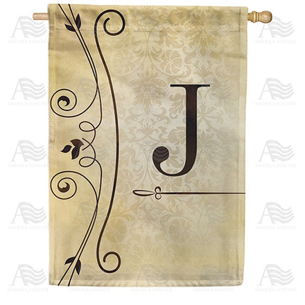 Fancy Scroll Monogram House Flag