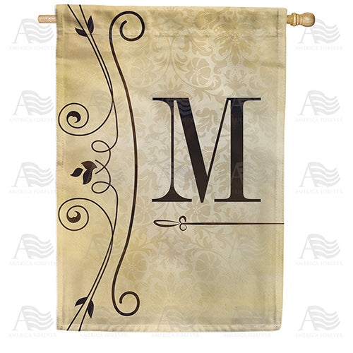 Fancy Scroll Monogram House Flag