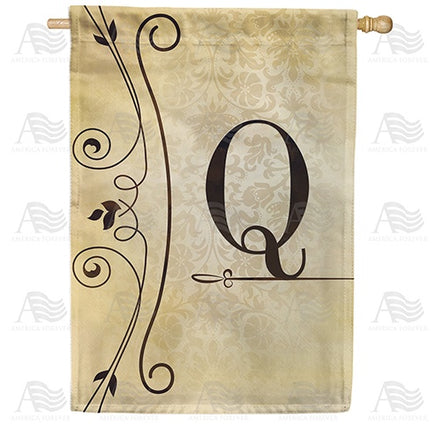 Fancy Scroll Monogram House Flag