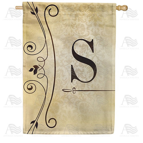 Fancy Scroll Monogram House Flag