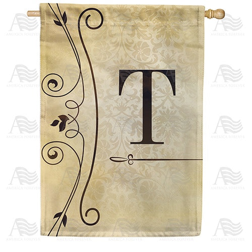 Fancy Scroll Monogram House Flag