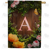 Garden Light Monogram House Flag