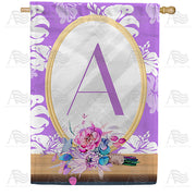 Purple Reflection Monogram House Flag