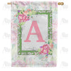 Watercolor Hydrangea Monogram House Flag