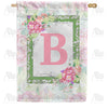 Watercolor Hydrangea Monogram House Flag