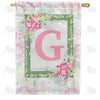 Watercolor Hydrangea Monogram House Flag