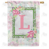 Watercolor Hydrangea Monogram House Flag