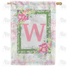 Watercolor Hydrangea Monogram House Flag