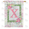 Watercolor Hydrangea Monogram House Flag