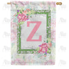 Watercolor Hydrangea Monogram House Flag