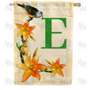 Orange Lilies Monogram House Flag