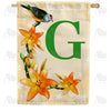 Orange Lilies Monogram House Flag