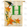 Orange Lilies Monogram House Flag