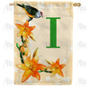 Orange Lilies Monogram House Flag