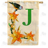 Orange Lilies Monogram House Flag