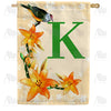 Orange Lilies Monogram House Flag