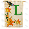 Orange Lilies Monogram House Flag