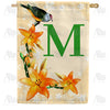 Orange Lilies Monogram House Flag