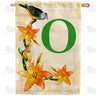 Orange Lilies Monogram House Flag