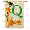 Orange Lilies Monogram House Flag