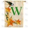 Orange Lilies Monogram House Flag