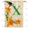 Orange Lilies Monogram House Flag