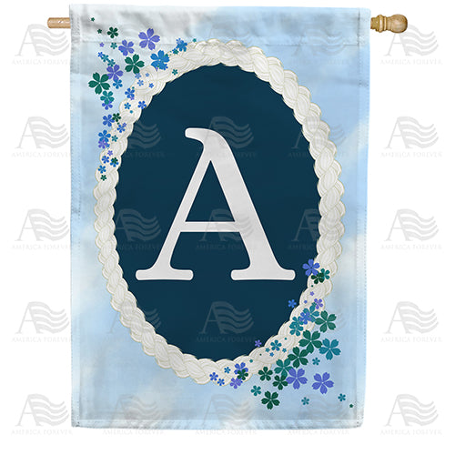 Dainty Blue Monogram House Flag