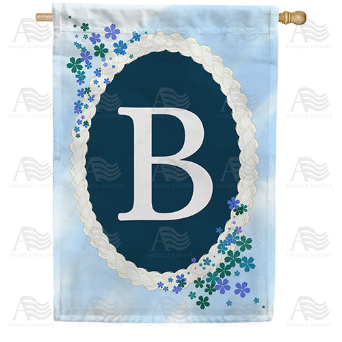 Dainty Blue Monogram House Flag