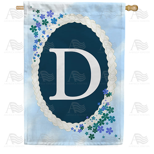 Dainty Blue Monogram House Flag