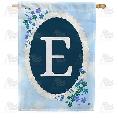 Dainty Blue Monogram House Flag