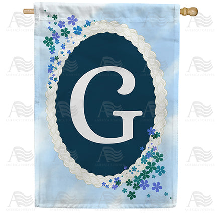 Dainty Blue Monogram House Flag