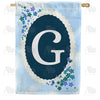 Dainty Blue Monogram House Flag