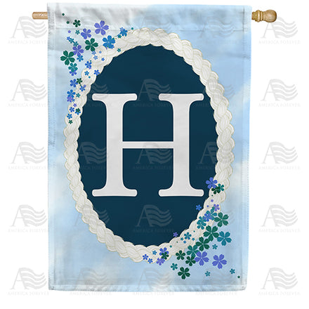 Dainty Blue Monogram House Flag